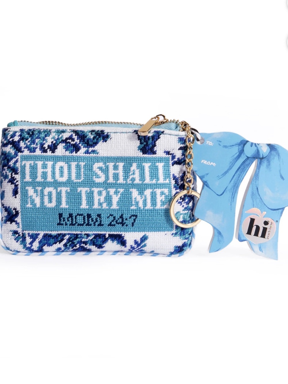 Hi Peach Layne Needlepoint Keychain Pouch!!